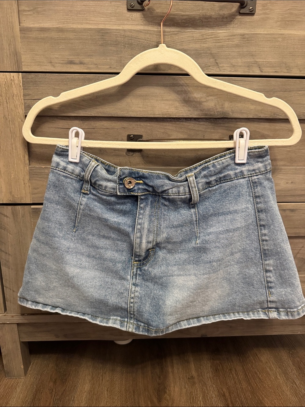 Light Wash Denim Mini Skirt